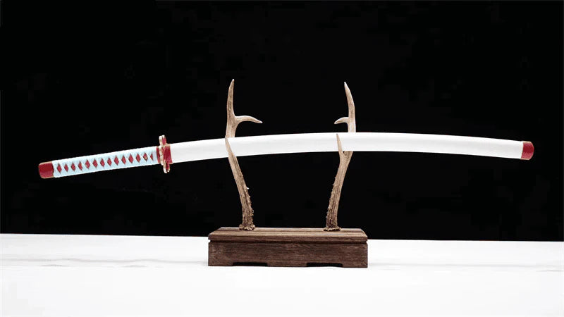 Katana Decorativa De Mitsuri De Madera | Espada De Cosplay Con Soporte Premium De 2 Niveles